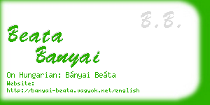 beata banyai business card