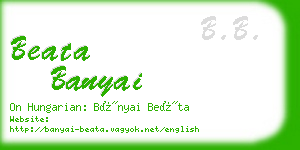 beata banyai business card